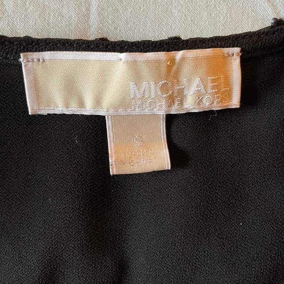 MICHAEL Michael Kors Black Ruffle Hem Smocked Chiffon Dress - Small - Picture 5 of 10